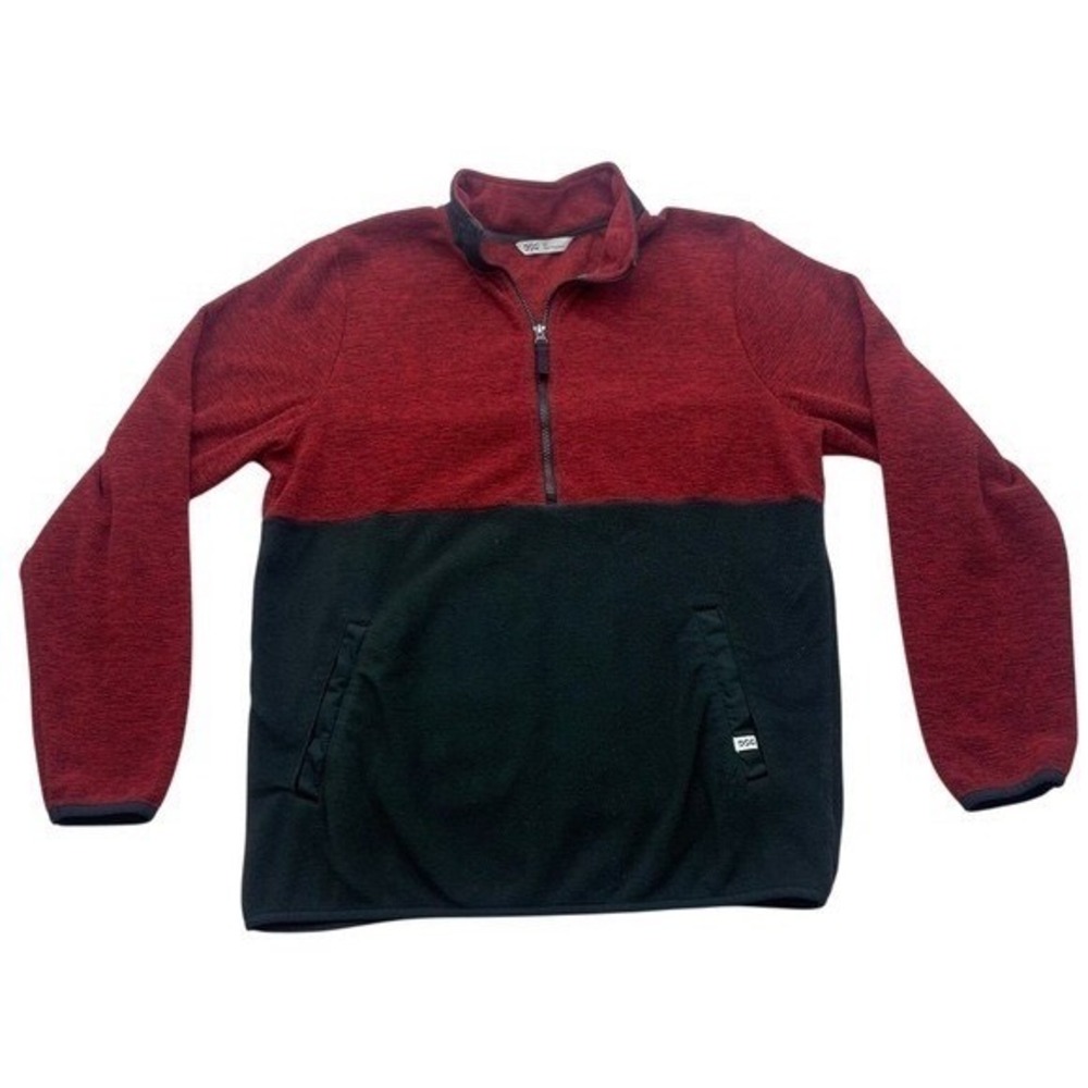 DSG‎ Dicks Sporting Goods Fleece Pullover Mens Medium Quarter Zip Red Black M